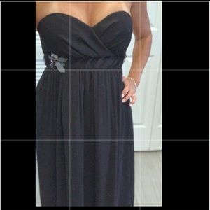 SOLD - BCBG  black strapless chiffon maxi dress gown 4